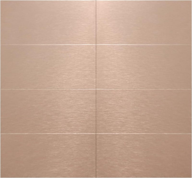 Crystiles Aluminum Peel and Stick Backsplash Panels - 3"x6" Brushed Copper Kitchen Wall Decor, 40-Piece - Image 1